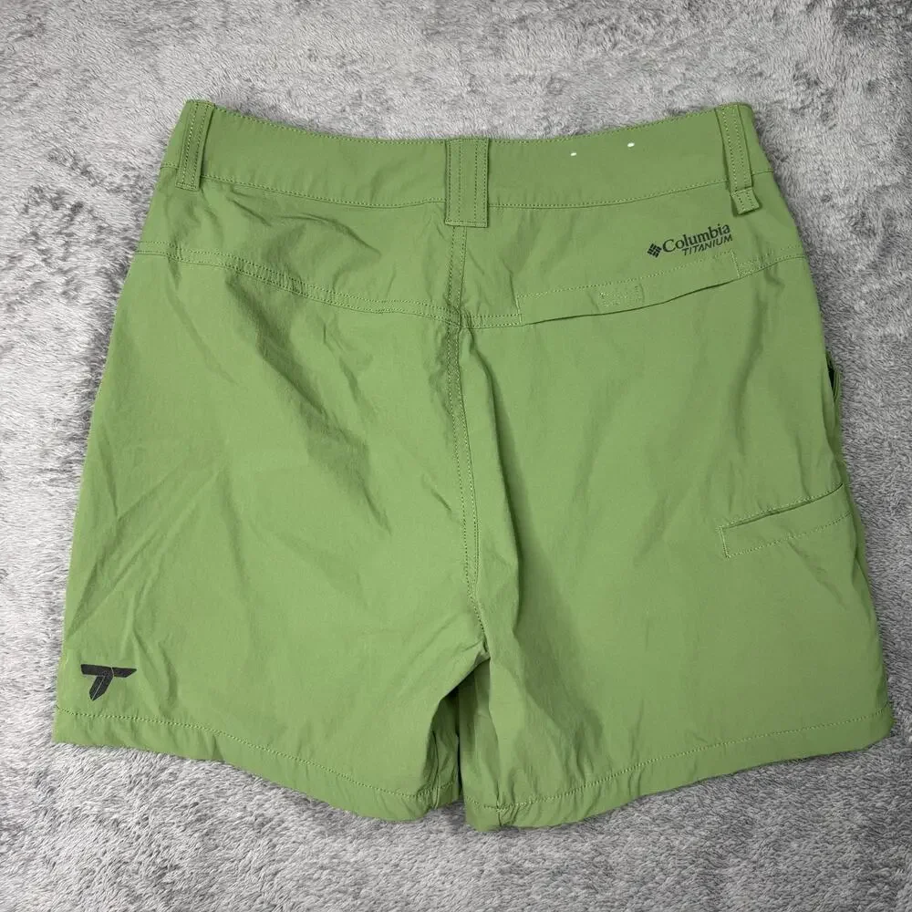 Columbia Titanium Summit Valley Shorts Womens 8 Green Nylon Stretch Hiking - Picture 2 of 7